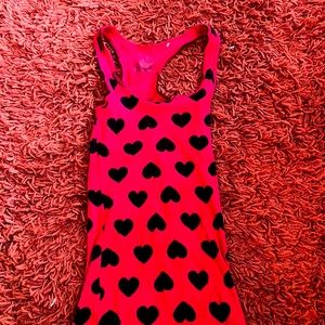 Red and black heart y2k tank